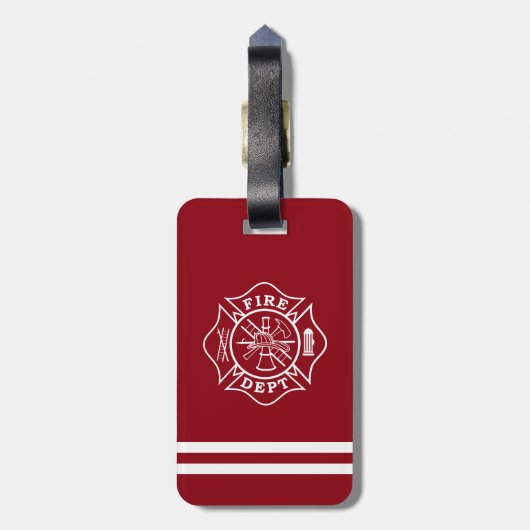 Brandweerkleding/brandweerman Maltese Bagagelabel (Achterkant verticaal)