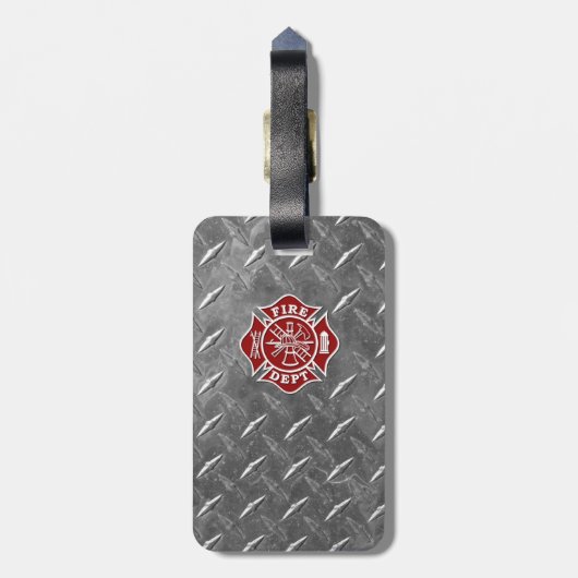 Brandweerkleding/brandweerman Maltese Bagagelabel (Achterkant verticaal)