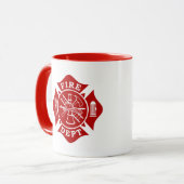 Brandweerkleding/brandweerman Maltese kruisMok Mok (Voorkant links)