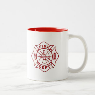 Brandweerkleding/brandweerman Maltese kruisMok Tweekleurige Koffiemok