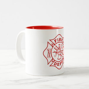 Brandweerkleding/brandweerman Maltese kruisMok Tweekleurige Koffiemok