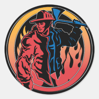 Brandweerkleuren Ronde Sticker