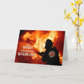 Brandweerkorpschef brandweerman Birthday Kaart (Gele Bloem)