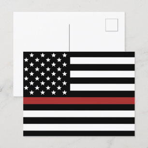 Brandweerkorter Din Red Line America Vlag Redding Briefkaart
