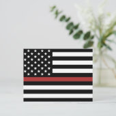 Brandweerkorter Din Red Line America Vlag Redding Briefkaart (Staand voorkant)