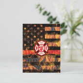 Brandweerkruis en brandweerlampen bedankkaart (Staand voorkant)