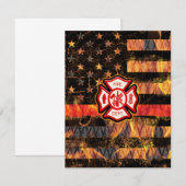 Brandweerkruis en brandweerlampen bedankkaart (Voorkant / Achterkant)