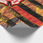 Brandweerkruis en brandweerlampen cadeaupapier (Hoek)