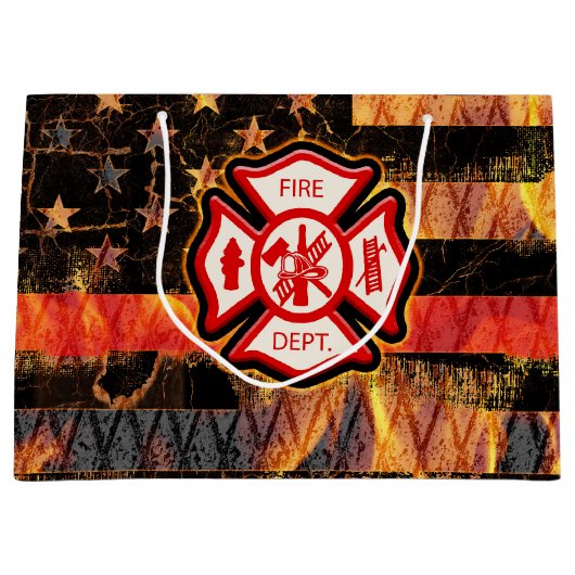 Brandweerkruis en brandweerlampen groot cadeauzakje (Voorkant)