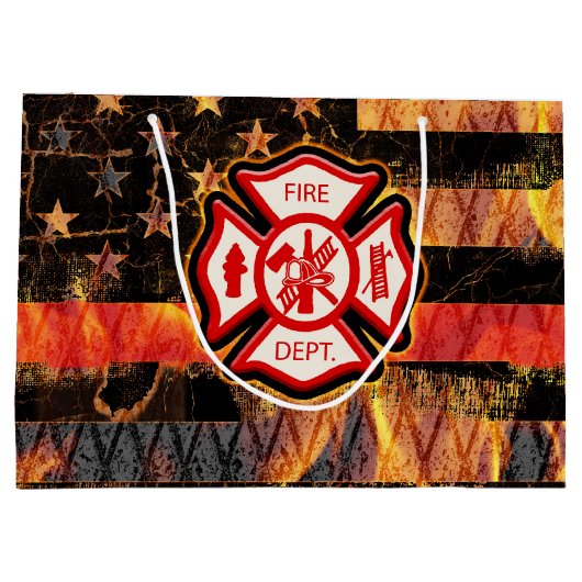 Brandweerkruis en brandweerlampen groot cadeauzakje (Achterkant)