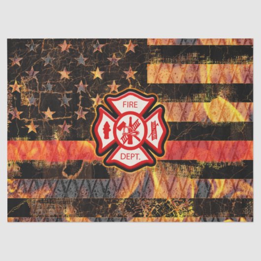 Brandweerkruis en brandweerlampen tissuepapier (Voorkant)