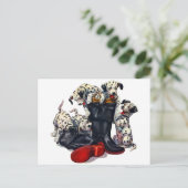 Brandweerlaarzen gevuld met Dalmatiërs Briefkaart (Staand voorkant)