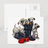 Brandweerlaarzen gevuld met Dalmatiërs Briefkaart (Voorkant / Achterkant)