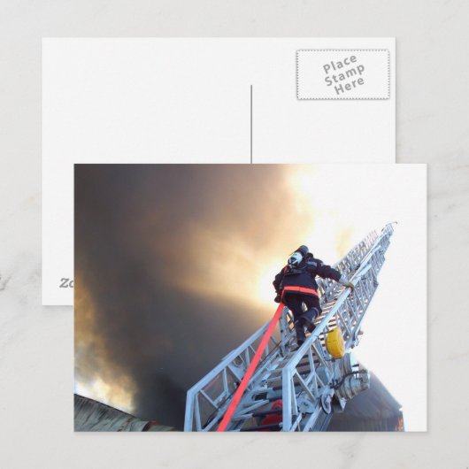Brandweerlichter Briefkaart (Voorkant / Achterkant)