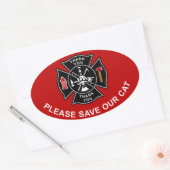 BRANDWEERLIEDEN BEWAAR ALSTUBLIEFT ONZE CAT OVAL S OVALE STICKER (Envelop)