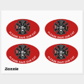 BRANDWEERLIEDEN BEWAAR ALSTUBLIEFT ONZE CAT OVAL S OVALE STICKER (Vel)