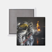 Brandweerlieden blussen een brand in een training  magneet (Voorkant / Achterkant)