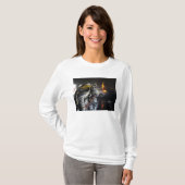 Brandweerlieden blussen een brand in een training  t-shirt (Voorkant volledig)