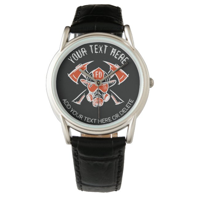 Brandweerlieden. Brandweer. Cadeauidee. Sjabloon Horloge (Voorkant)