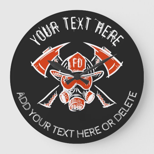 Brandweerlieden. Brandweer. CadeauSjabloon Grote Klok (Voorkant)