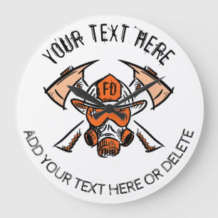 Brandweerlieden. Brandweer. Sjabloon Cadeauidee Grote Klok