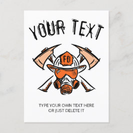 Brandweerlieden. Brandweer. Sjabloon. Feestdagenkaart