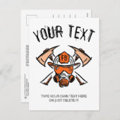 Brandweerlieden. Brandweer. Sjabloon. Feestdagenkaart (Voorkant / Achterkant)