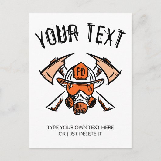 Brandweerlieden. Brandweer. Sjabloon. Feestdagenkaart (Voorkant)