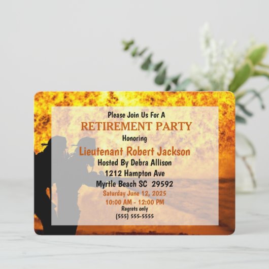 Brandweerlieden/Brandweerkoplampen — Pensionering Kaart (Staand voorkant)