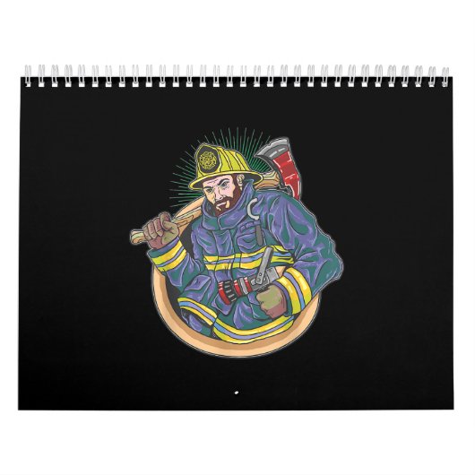 Brandweerlieden | Brandweerman gretig om levens te Kalender (Hoes)