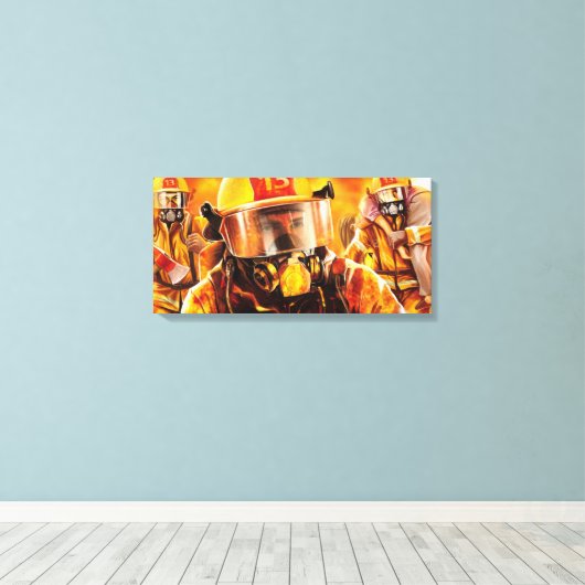 Brandweerlieden Canvas Afdruk (Insitu (Houten vloer))