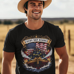 Brandweerlieden die vlammen bestrijden t-shirt