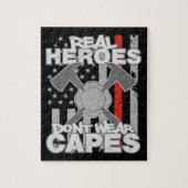 Brandweerlieden Echte helden Draag geen kapen Legpuzzel (Verticaal)