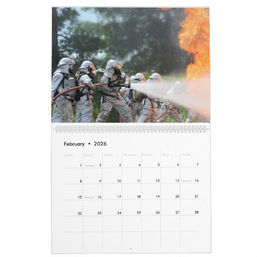 Brandweerlieden en brandweerlieden kalender (Feb 2026)