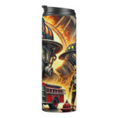 Brandweerlieden en brandweerwagen scene thermosbeker (Geroteerd rechts)