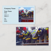 Brandweerlieden - Helm bij brandbestrijding Visitekaartje (Voorkant / Achterkant)