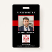 Brandweerlieden ID Gepersonaliseerde Foto Brandwee Badge (Voorkant)