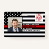 Brandweerlieden ID Gepersonaliseerde Foto Brandwee Badge (Voorkant)