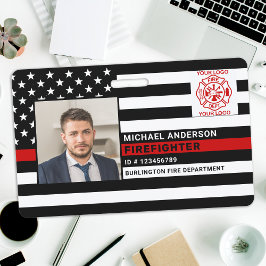 Brandweerlieden ID Gepersonaliseerde Foto Brandwee Badge