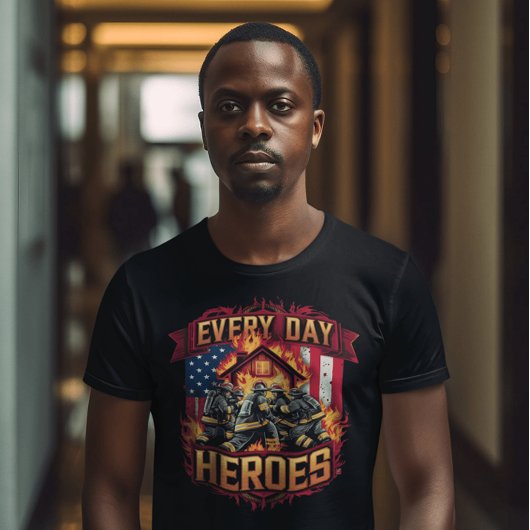 Brandweerlieden in brand t-shirt