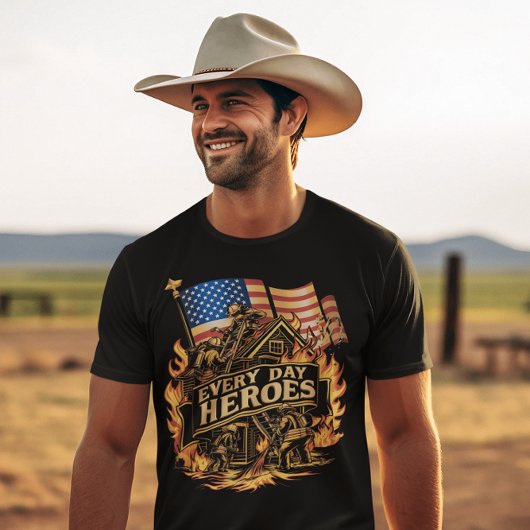 Brandweerlieden in brand t-shirt