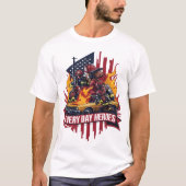 Brandweerlieden in brand t-shirt (Voorkant)