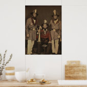 Brandweerlieden in uniform 1855 poster (Keuken)