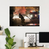 Brandweerlieden: Poster van helden in actie (Thuiskantoor)