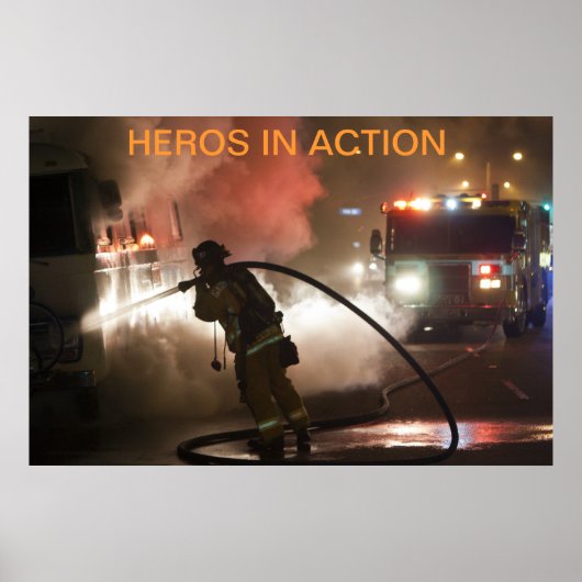 Brandweerlieden: Poster van helden in actie (Voorkant)