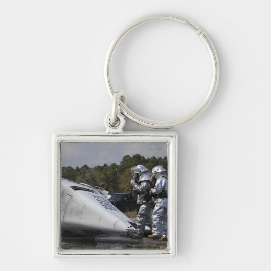 Brandweerlieden reageren op de scène sleutelhanger (Voorkant)