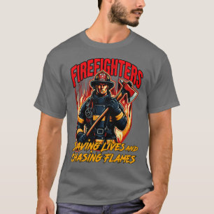 Brandweerlieden redden levens en jagen op vlammen t-shirt