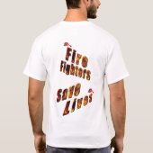 Brandweerlieden Redden Levens, Heren Wit T-shirt (Achterkant)