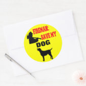 Brandweerlieden redden mijn hond ronde sticker (Envelop)