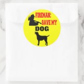 Brandweerlieden redden mijn hond ronde sticker (Tas)